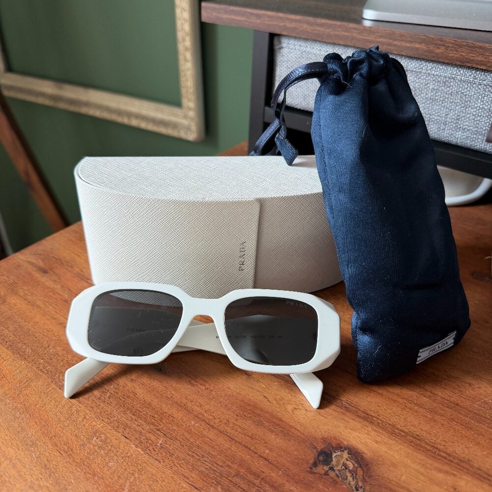 Prada PR 17WS Sunglasses — Talc/White Acetate